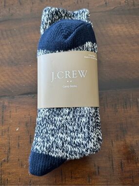 J. Crew Navy and White Marled Camp Socks